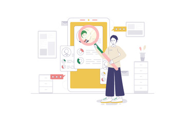 Employee Job Hiring Flat Style Illustration