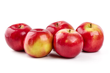 Red prince apples, isolated on white background.