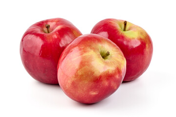 Red prince apples, isolated on white background.