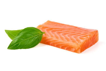 Salmon, fresh salmon fillet isolated on white background.