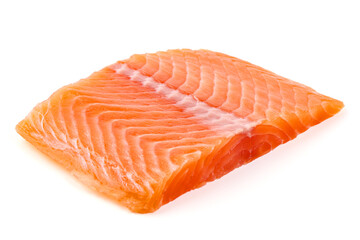 Salmon, fresh salmon fillet isolated on white background.