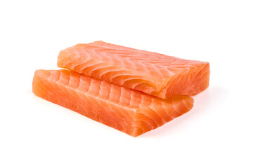 Salmon, fresh salmon fillet isolated on white background.
