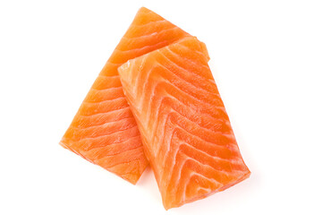 Salmon, fresh salmon fillet isolated on white background.
