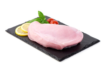 Raw Turkey Breasts, isolated on a white background.
