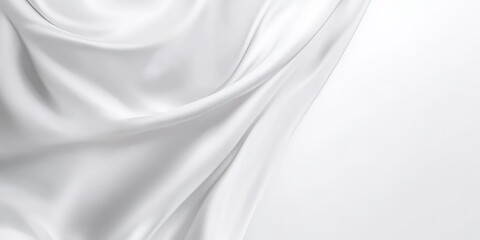 Obraz premium White Silk Fabric Draped on White Background