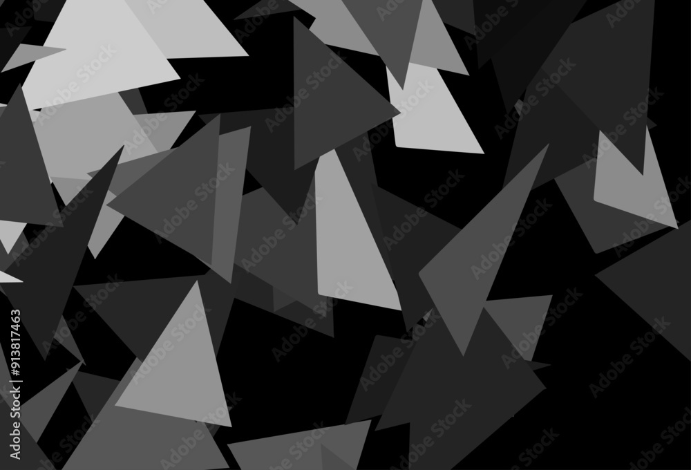 Poster dark gray vector layout with lines, triangles.