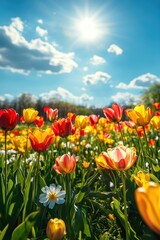 Vibrant tulips natural