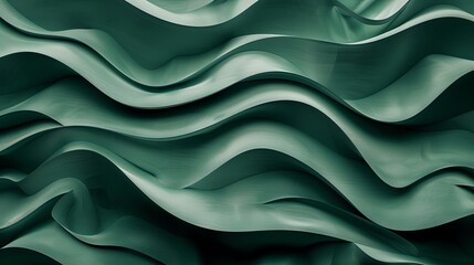 Obraz premium Green wave abstract background, wave pattern, Minimal Texture background