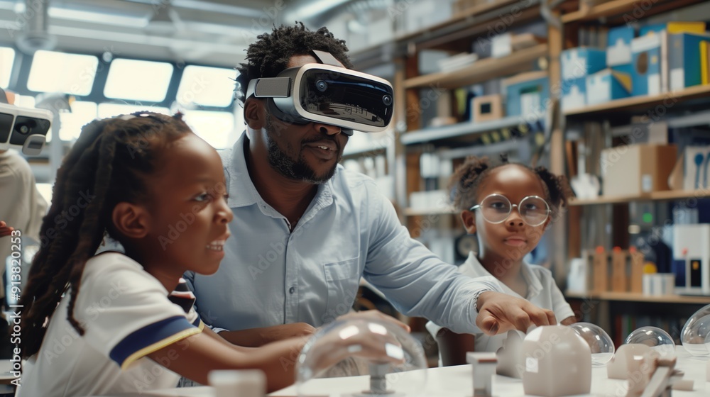 Poster engaging classroom experience with virtual reality technology in a science learning environment