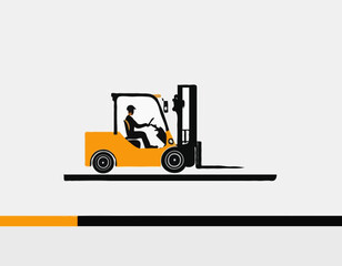Forklift template or symbol on white background