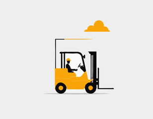 Forklift template or symbol on white background