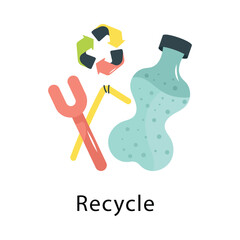 Recycle  Vector Flat Icon Design illustration Symbol on White background EPS 10 File 
