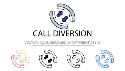 Call Diversion icon design with white background stock illustration