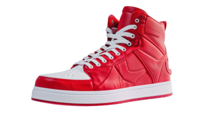 Red sneakers on transparent background