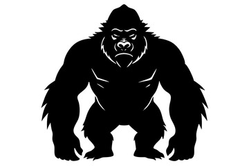 Gorilla, gorilla vector silhouette, bigfoot silhouette