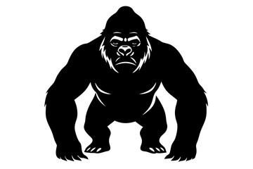 Fototapeta premium Gorilla, gorilla vector silhouette, bigfoot silhouette