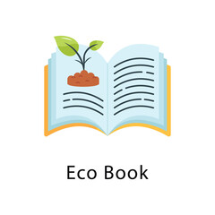 Eco Book Vector Flat Icon Design illustration Symbol on White background EPS 10 File 