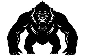 Gorilla, gorilla vector silhouette, bigfoot silhouette