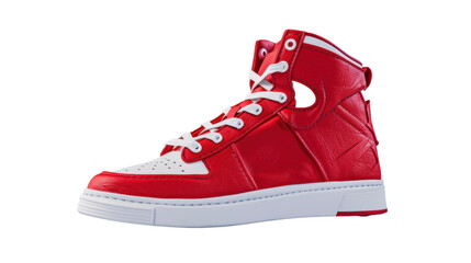 Red sneakers on transparent background