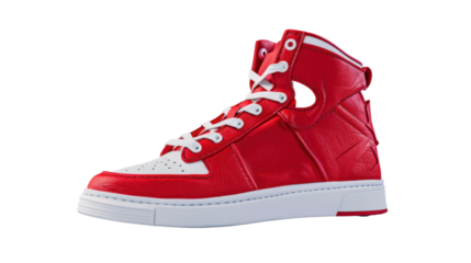 Red sneakers on transparent background
