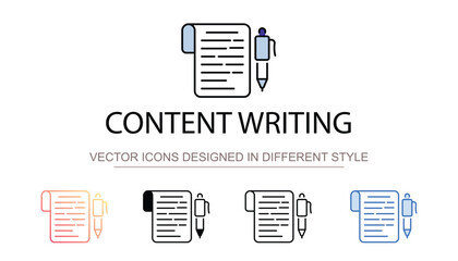 Content Writing icon design with white background stock illustration