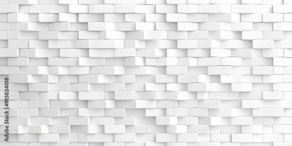 Poster white abstract 3d cube pattern