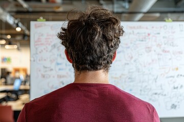 person standing in front of whiteboard
