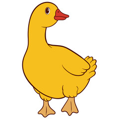 Elegant Cartoon Goose with Graceful Posture Illustration