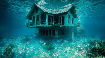 Underwater House Ruins