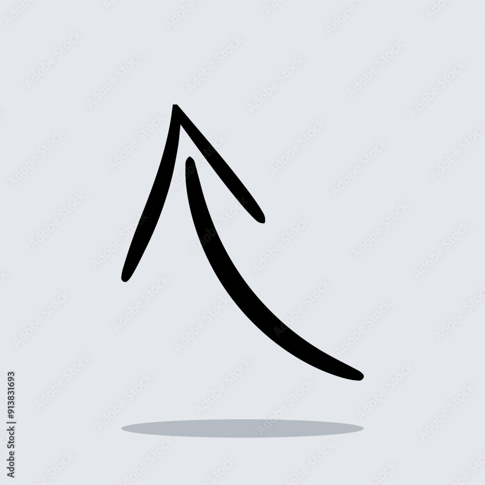 Poster curved arrow icon vector. arrow pointer icon sign symbol vector. arrow up vector icon illustration i
