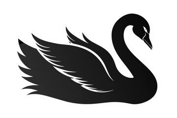 Swan, black swan icon vector, swan silhouette
