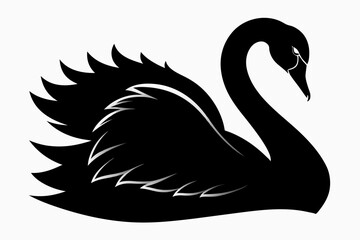 Swan, black swan icon vector, swan silhouette
