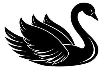 Swan, black swan icon vector, swan silhouette
