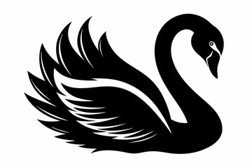 Swan, black swan icon vector, swan silhouette
