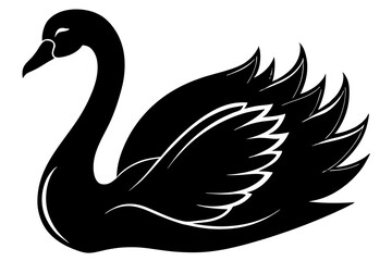 Swan, black swan icon vector, swan silhouette

