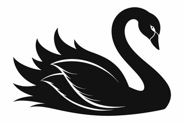 Swan, black swan icon vector, swan silhouette
