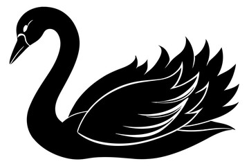 Swan, black swan icon vector, swan silhouette
