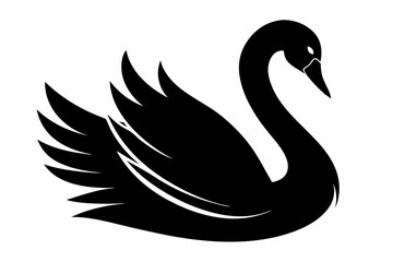 Swan, black swan icon vector, swan silhouette

