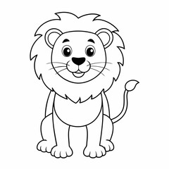 Funny Friendly Lion for Kids - Vector Illustration, Cartoon Clipart