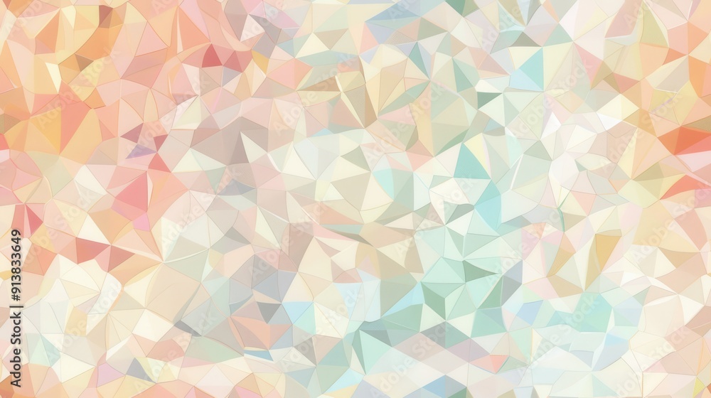 Fototapete a digital abstract background image features a seamless pattern of brightly colored triangles, which