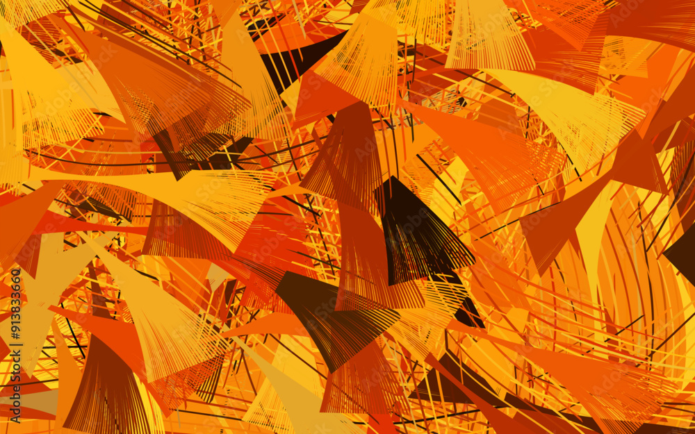 Poster light orange vector pattern with random forms.