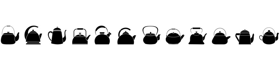 Kettle icon vector set. Teapot illustration sign collection. Pot symbol. Teakettle logo.
