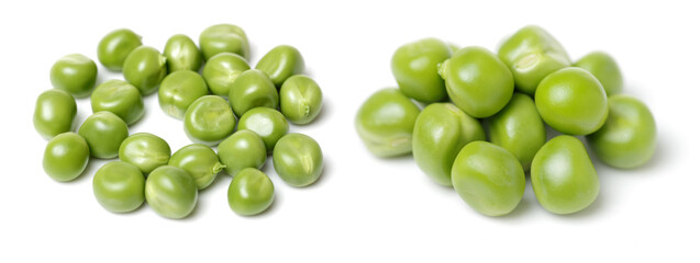 Fresh peas on white background
