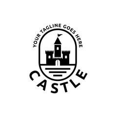 Naklejka premium Creative Castle Logo Design Template