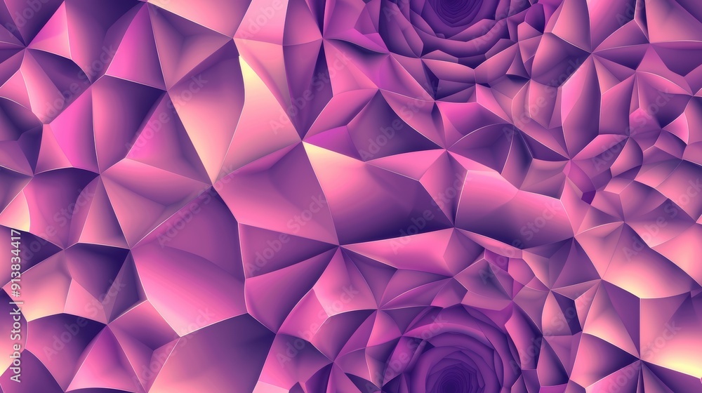 Aufkleber A close-up image of an abstract digital pattern depicting two roses with a deep purple and pink color scheme. The roses are formed from geometric shapes with a 3D effect.