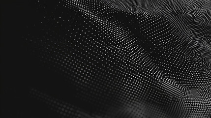Black noise abstract flowing stipple dots gradient background static dynamic textured grunge mysterious background negative space pixel waves atoms information noir dark contours elegant copy space