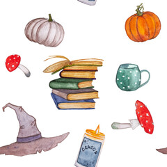 png seamless pattern halloween magic