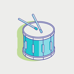 Marching band snare drum isometric vector illustration (10)