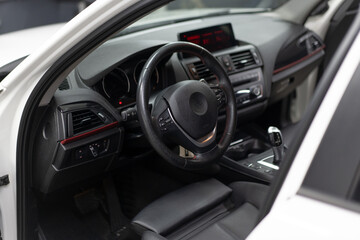 Automotive interior with stylish modern control details
