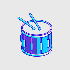 Marching band snare drum isometric vector illustration (15)